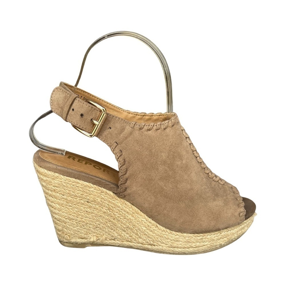 REPORT Espadrille Peep Toe Wedges size 7.5